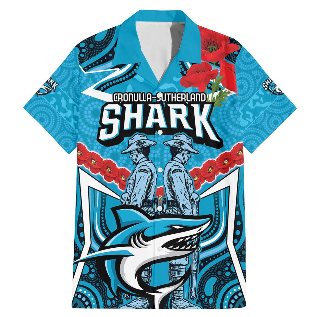 Custom Sharks Rugby ANZAC Family Matching Mermaid Dress and Hawaiian Shirt Gallipoli Soldier With Aboriginal Art