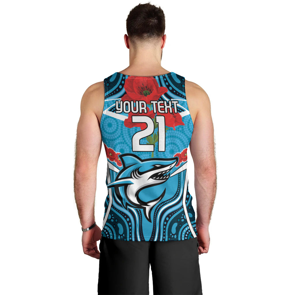 Custom Sharks Rugby ANZAC Men Tank Top Gallipoli Soldier With Aboriginal Art