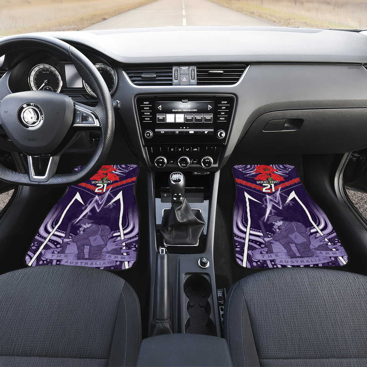 Custom Storm Rugby ANZAC Car Mats Melbourne Gallipoli Soldier With Aboriginal Art