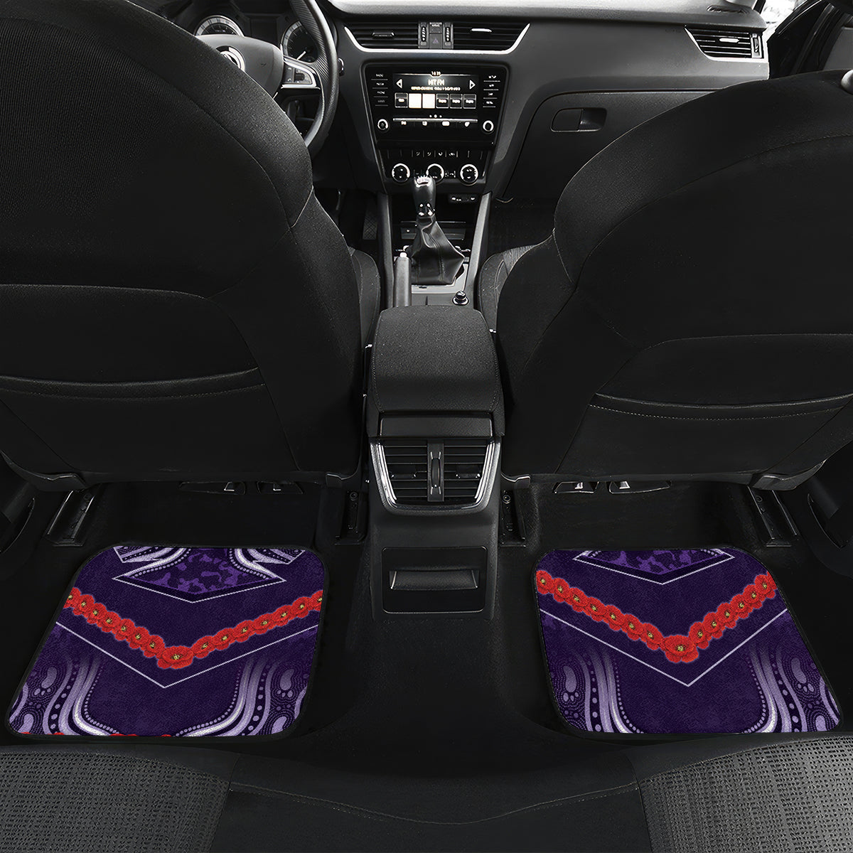 Custom Storm Rugby ANZAC Car Mats Melbourne Gallipoli Soldier With Aboriginal Art