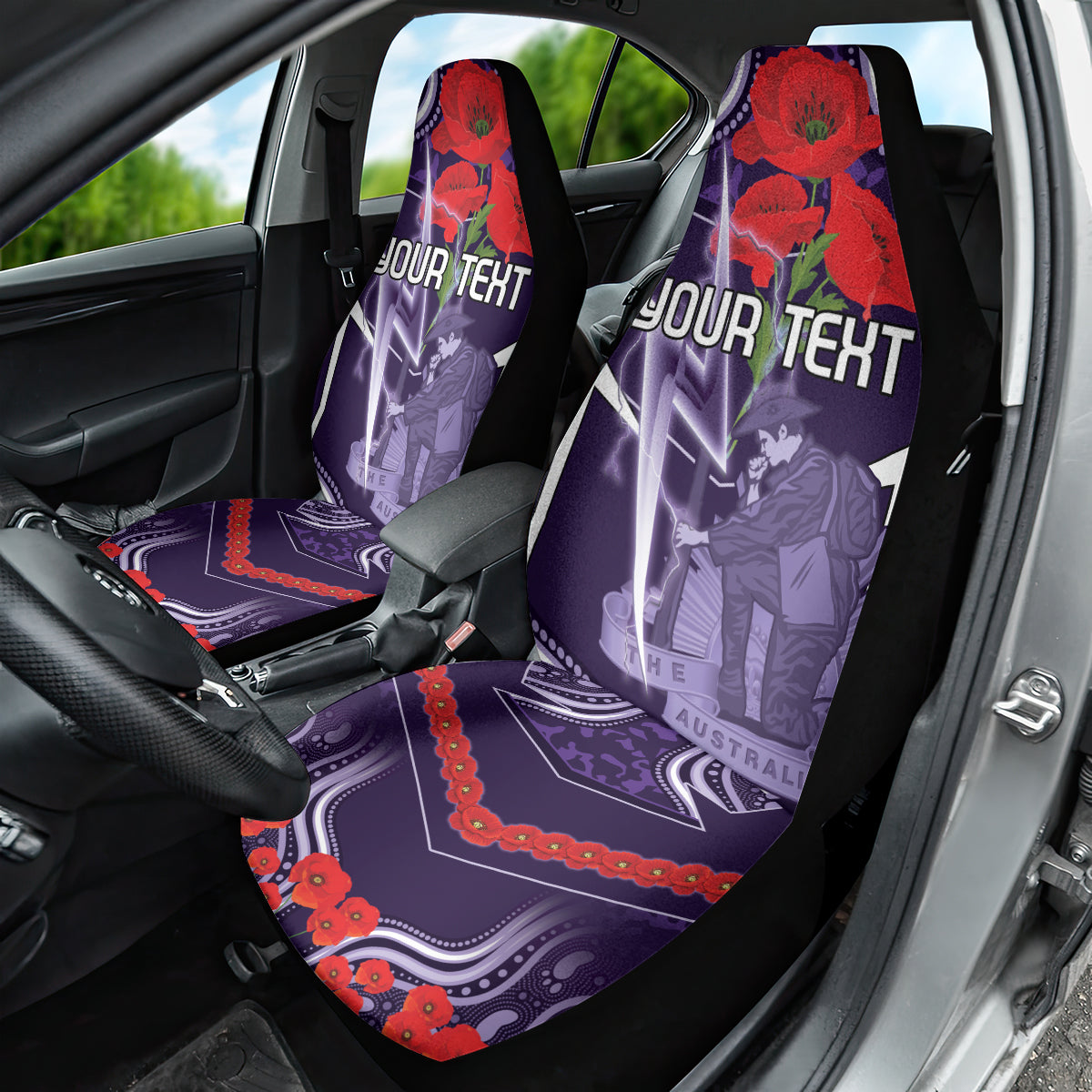 Custom Storm Rugby ANZAC Car Seat Cover Melbourne Gallipoli Soldier With Aboriginal Art