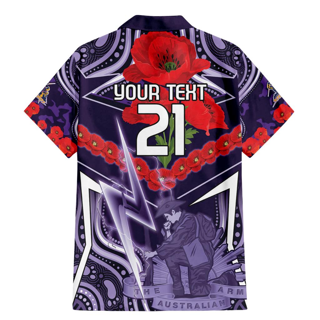 Custom Storm Rugby ANZAC Family Matching Mermaid Dress and Hawaiian Shirt Melbourne Gallipoli Soldier With Aboriginal Art