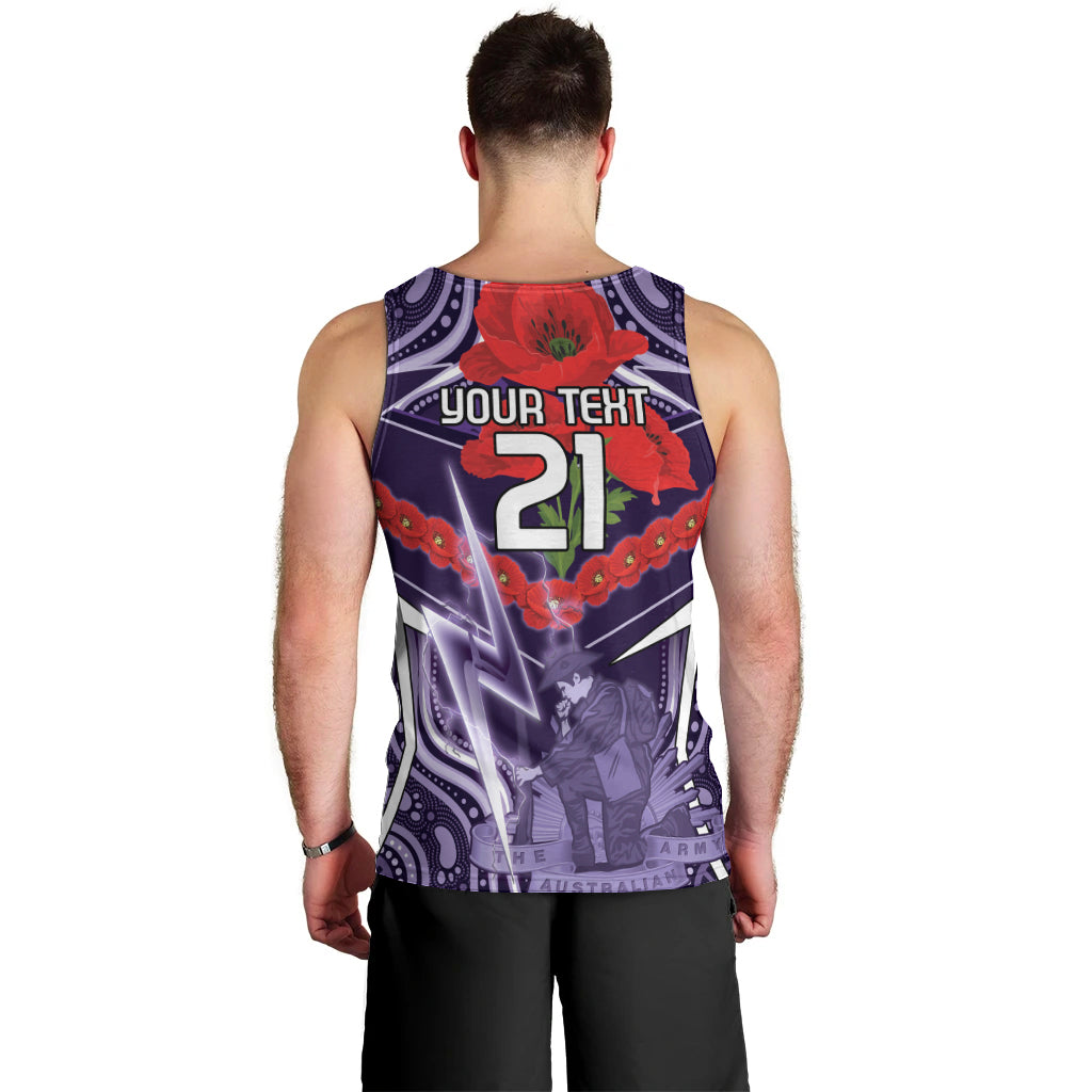 Custom Storm Rugby ANZAC Men Tank Top Melbourne Gallipoli Soldier With Aboriginal Art