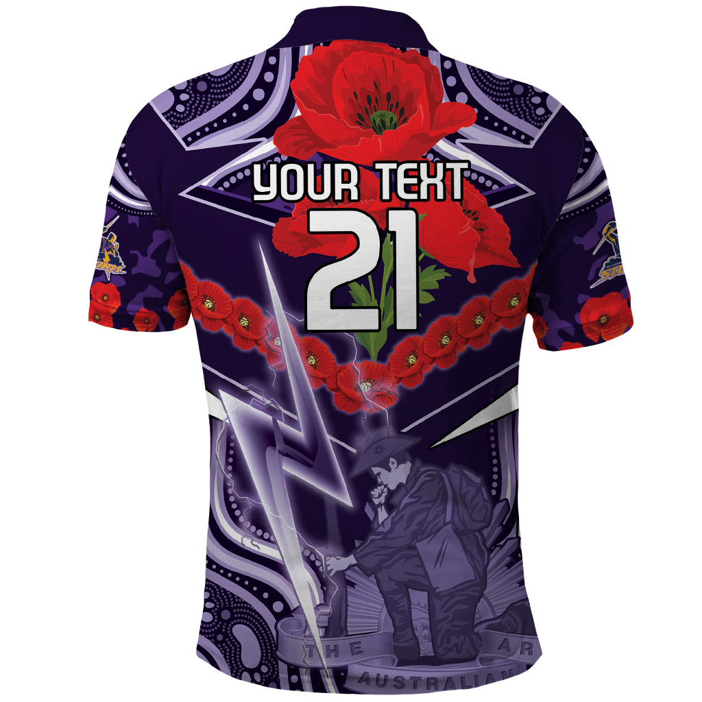 Custom Storm Rugby ANZAC Polo Shirt Melbourne Gallipoli Soldier With Aboriginal Art