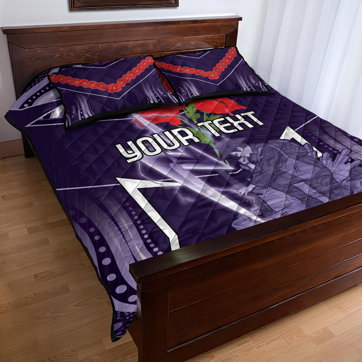 Custom Storm Rugby ANZAC Quilt Bed Set Melbourne Gallipoli Soldier With Aboriginal Art