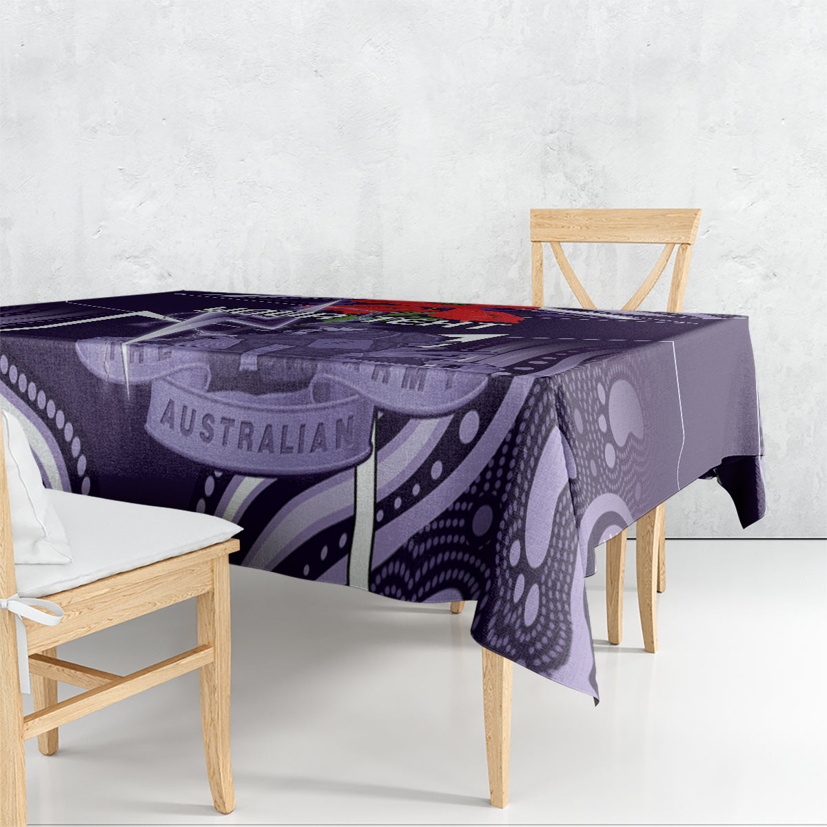 Custom Storm Rugby ANZAC Tablecloth Melbourne Gallipoli Soldier With Aboriginal Art