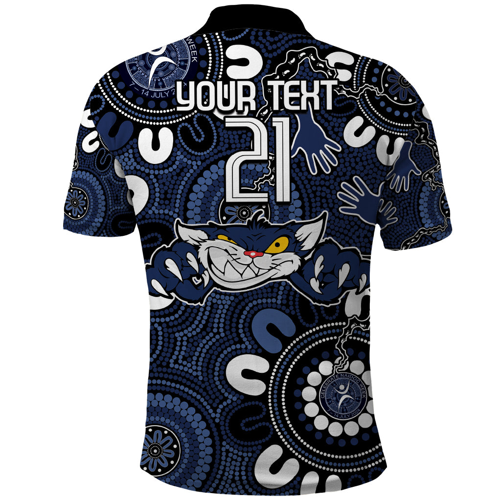 Custom Geelong Cats NAIDOC Week 2024 Polo Shirt Fire Burning Aboriginal Dots Art