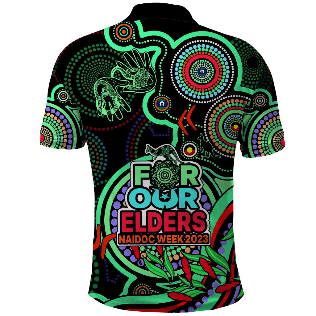 naidoc-week-2023-polo-shirt-indigenous-tribal-ver02-green