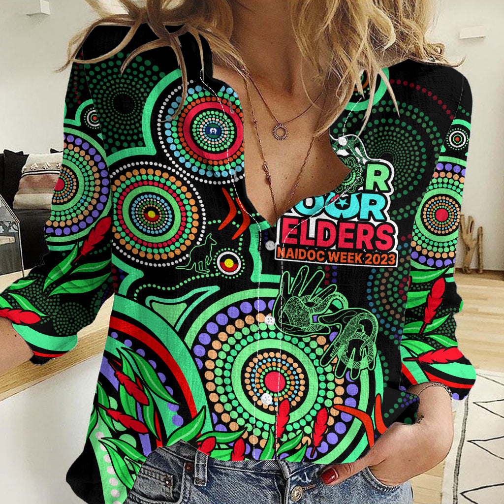 Custom NAIDOC Week 2023 Women Casual Shirt Indigenous Tribal Ver.02 - Green LT9