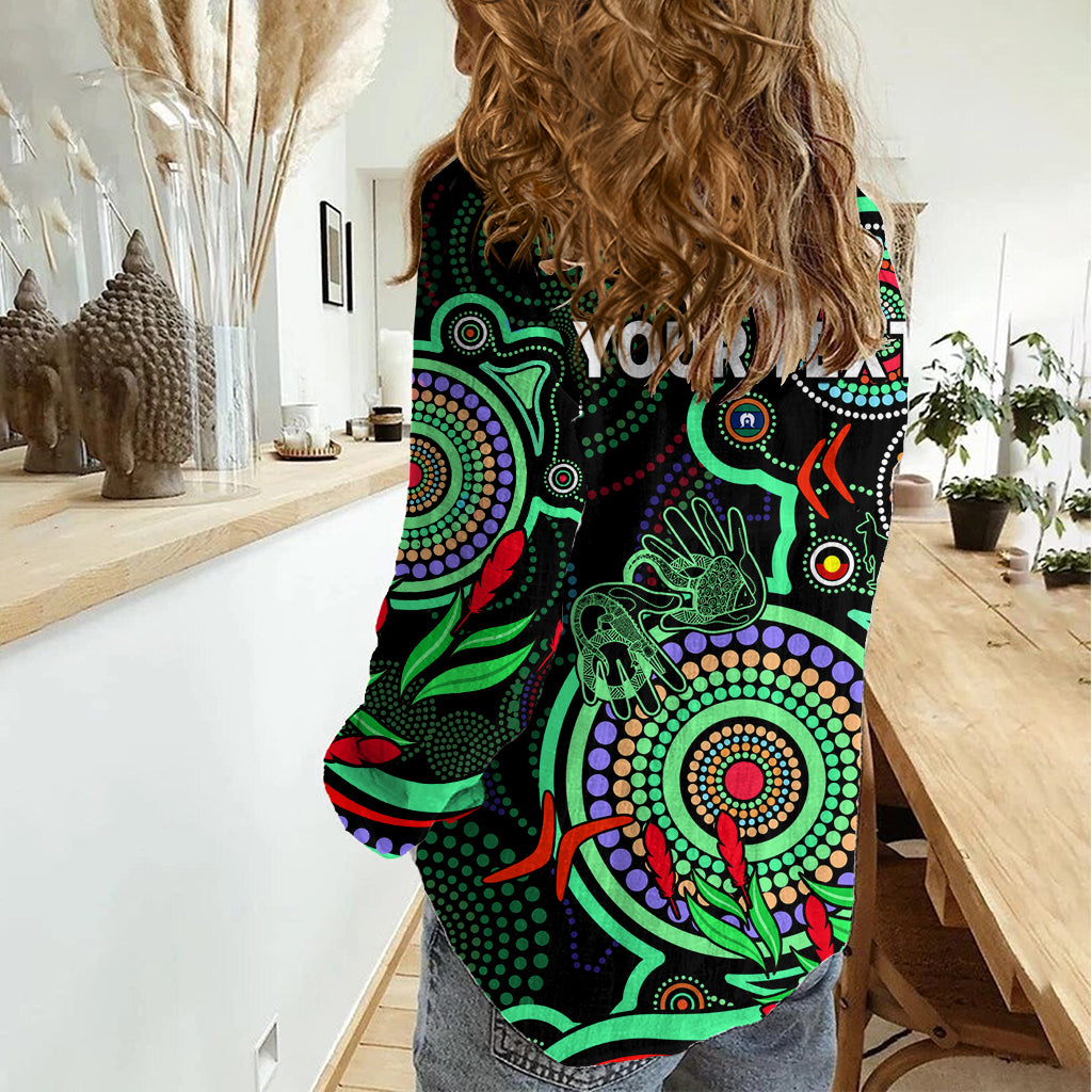 Custom NAIDOC Week 2023 Women Casual Shirt Indigenous Tribal Ver.02 - Green LT9