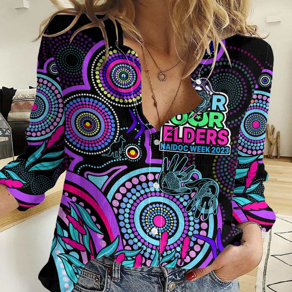 Custom NAIDOC Week 2023 Women Casual Shirt Indigenous Tribal Ver.02 - Purple LT9