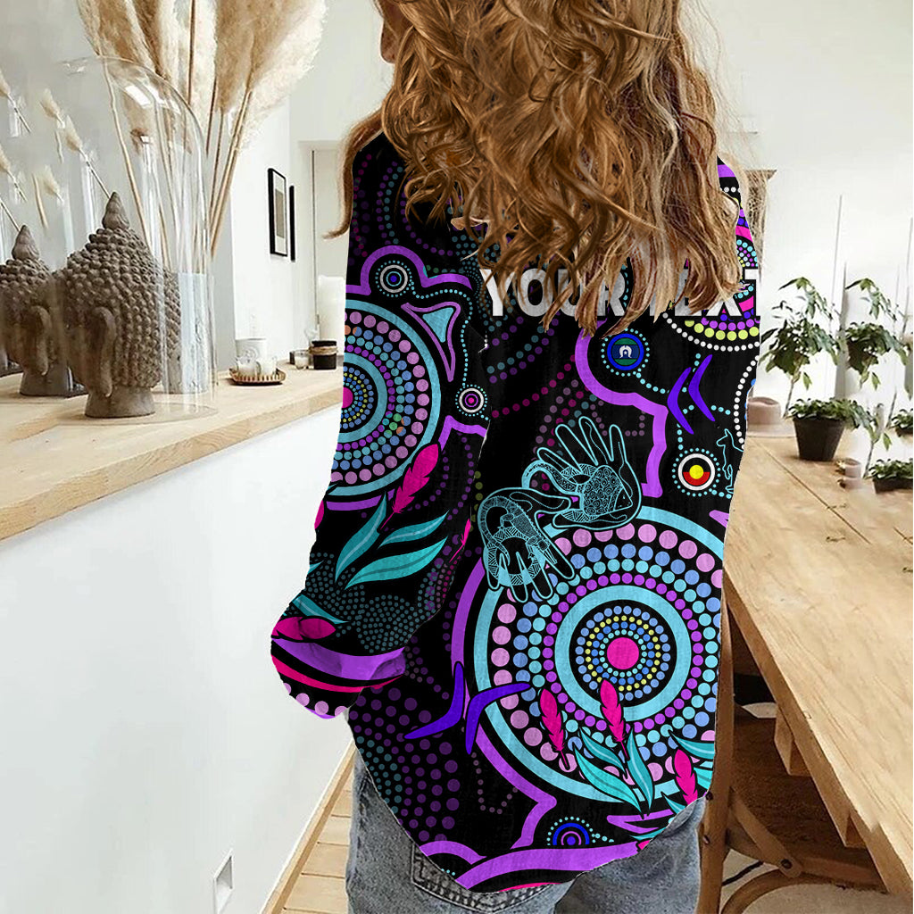 Custom NAIDOC Week 2023 Women Casual Shirt Indigenous Tribal Ver.02 - Purple LT9