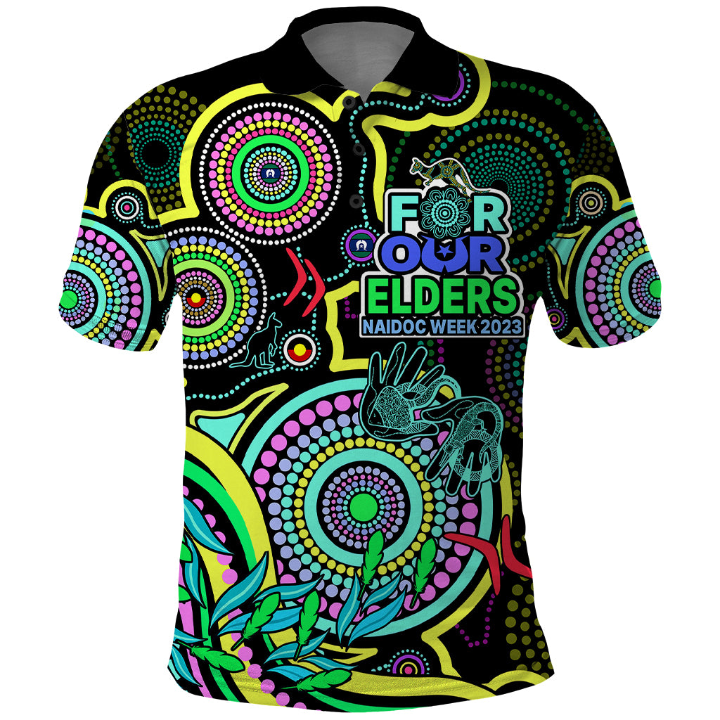 naidoc-week-2023-polo-shirt-indigenous-tribal-ver02-yellow