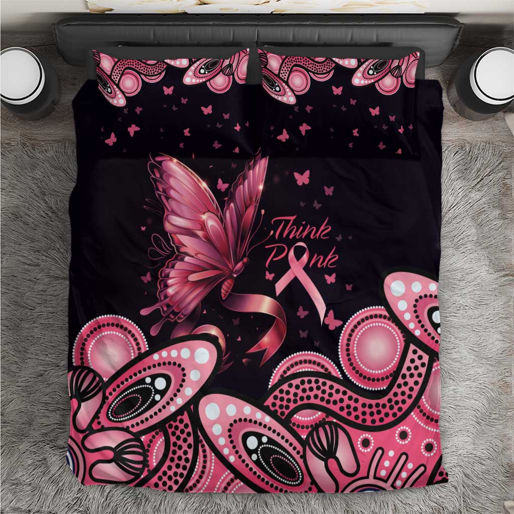 Think Pink Butterfly Ribbon Aboriginal Art Bedding Set