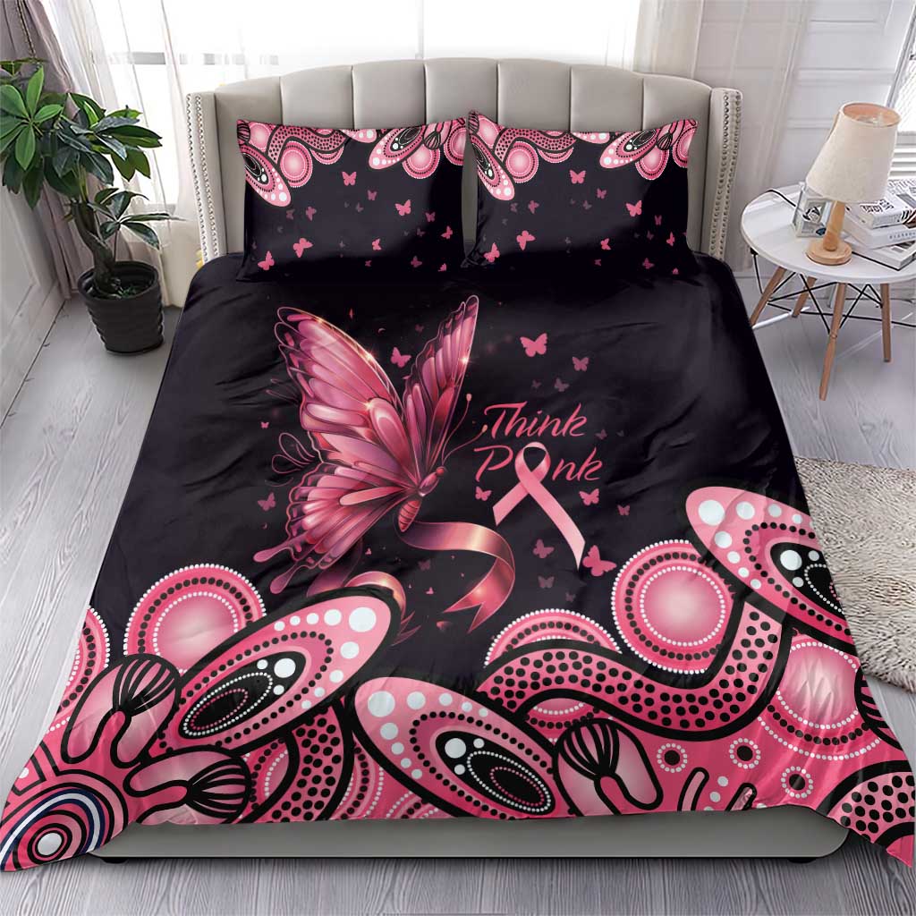 Think Pink Butterfly Ribbon Aboriginal Art Bedding Set