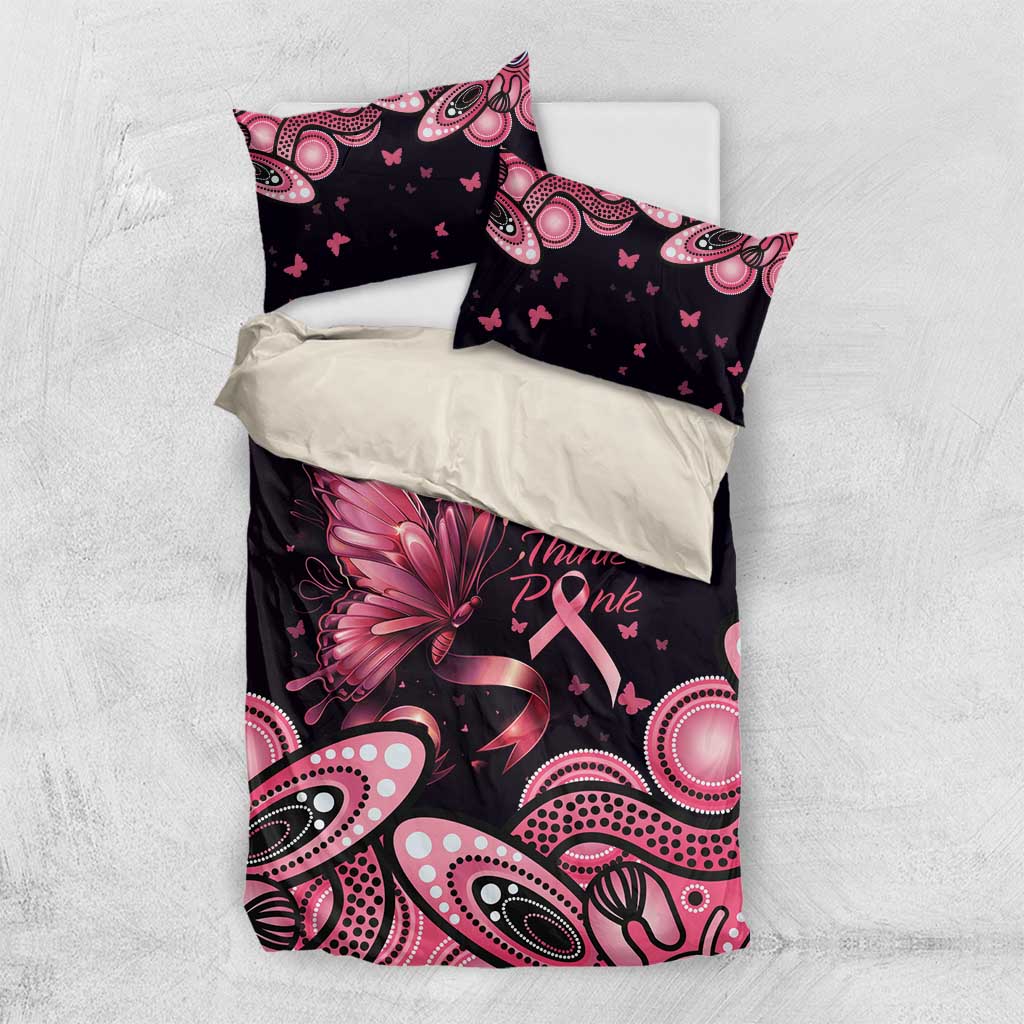 Think Pink Butterfly Ribbon Aboriginal Art Bedding Set