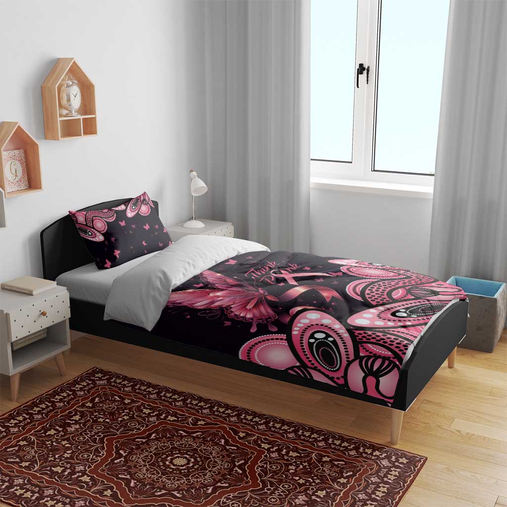 Think Pink Butterfly Ribbon Aboriginal Art Bedding Set