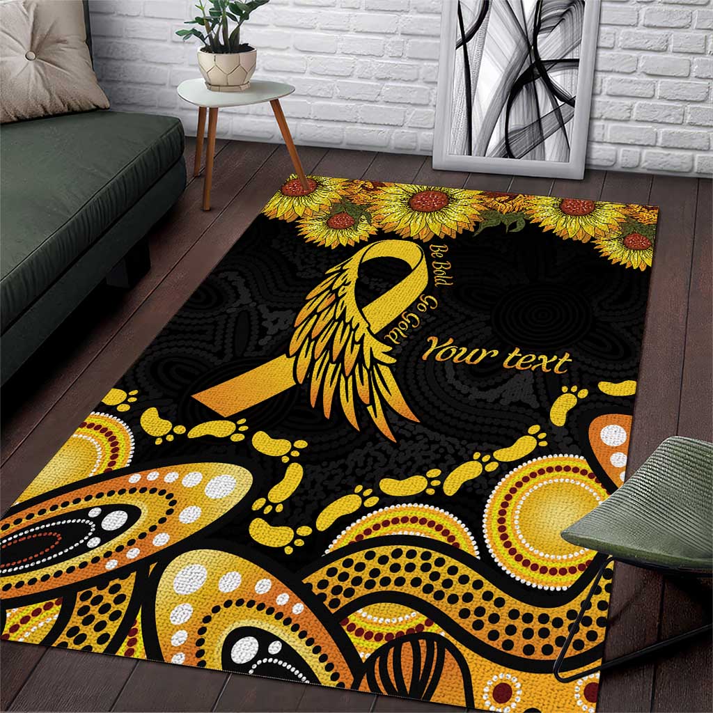 Be Bold Go Gold Aboriginal Ribbon Childhood Personalised Area Rug