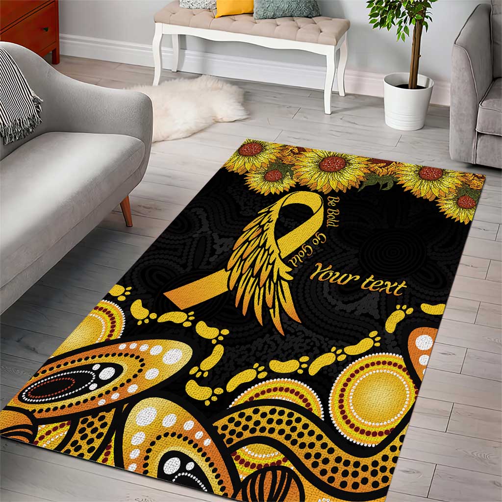 Be Bold Go Gold Aboriginal Ribbon Childhood Personalised Area Rug