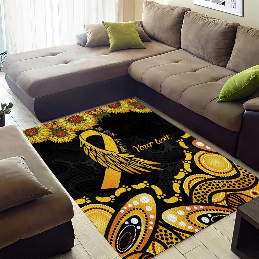 Be Bold Go Gold Aboriginal Ribbon Childhood Personalised Area Rug