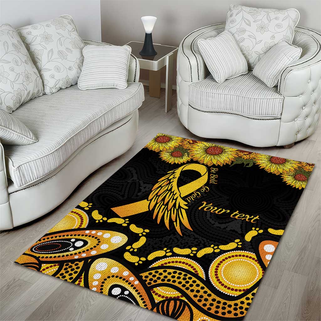 Be Bold Go Gold Aboriginal Ribbon Childhood Personalised Area Rug