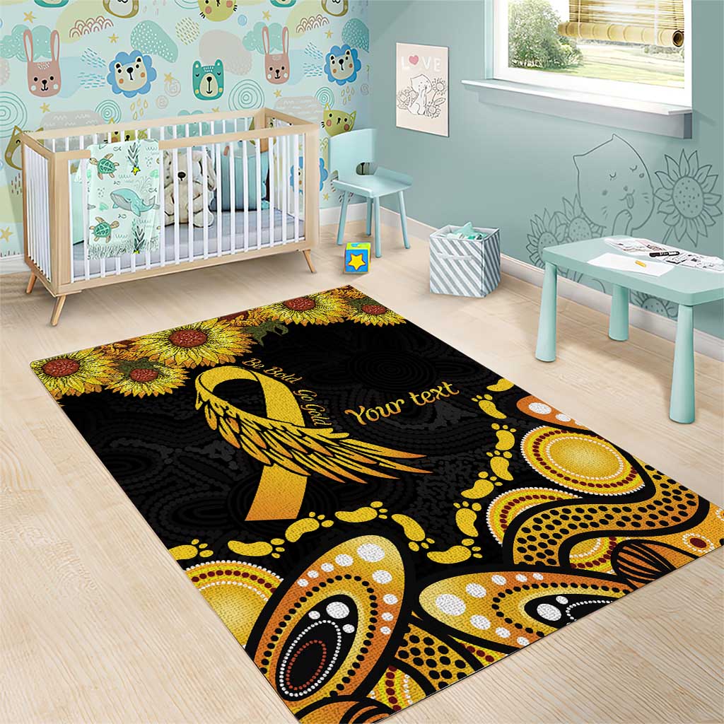 Be Bold Go Gold Aboriginal Ribbon Childhood Personalised Area Rug