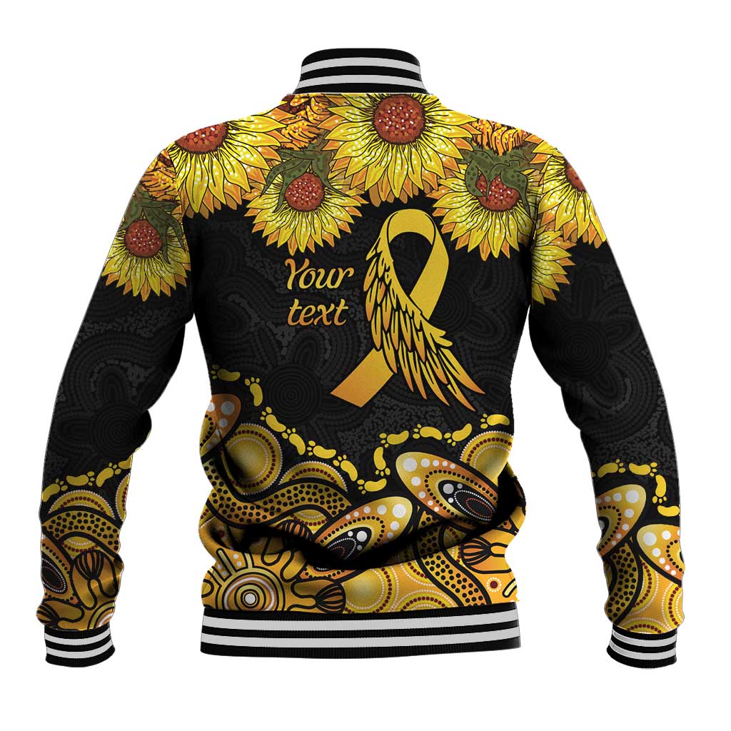 Be Bold Go Gold Aboriginal Ribbon Childhood Personalised Baseball Jacket