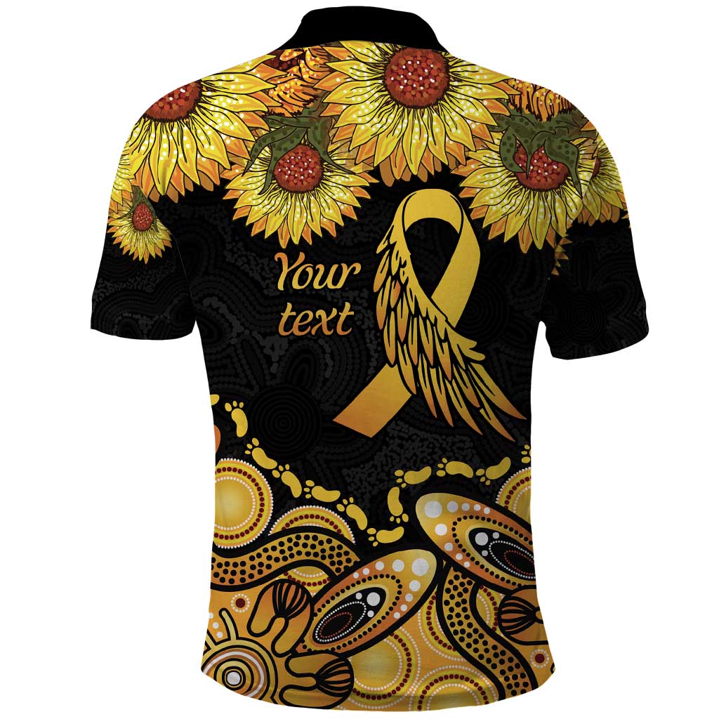 Be Bold Go Gold Aboriginal Ribbon Childhood Personalised Polo Shirt