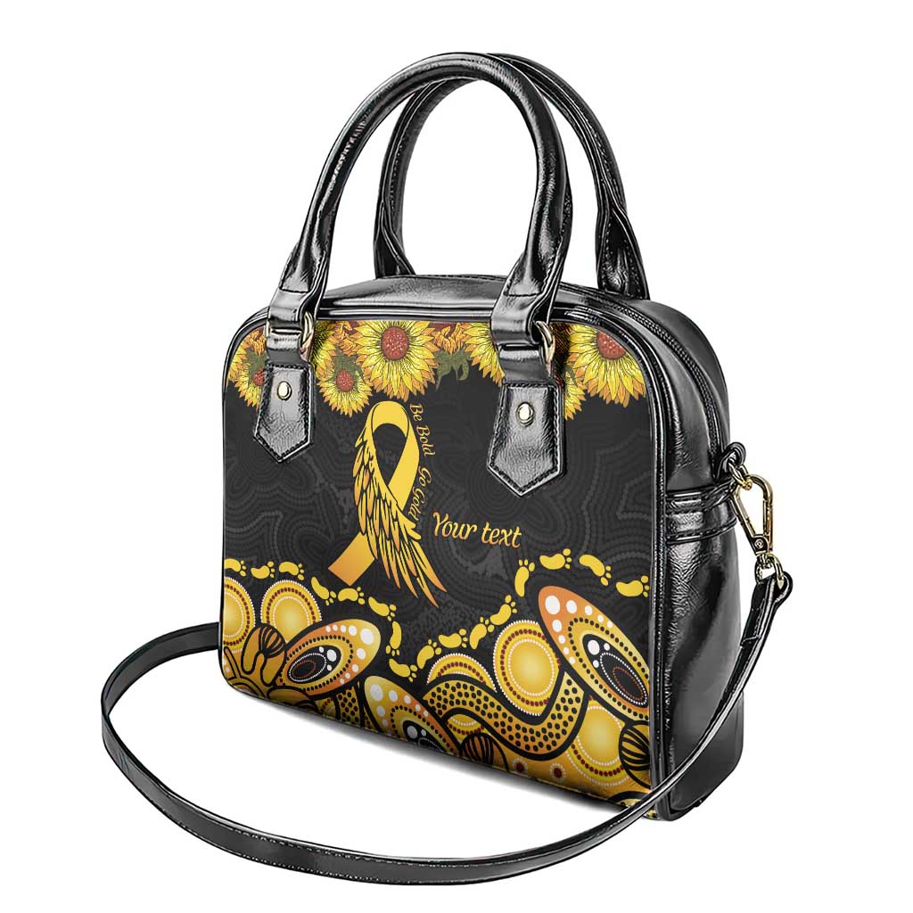 Be Bold Go Gold Aboriginal Ribbon Childhood Personalised Shoulder Handbag