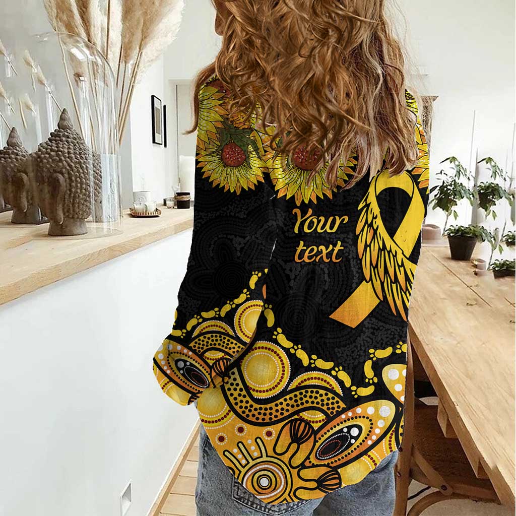 Be Bold Go Gold Aboriginal Ribbon Childhood Personalised Women Casual Shirt LT9