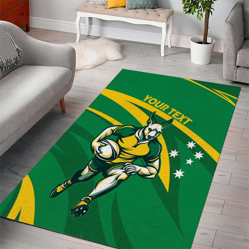 Personalized Australia Rugby Champion Area Rug Wallabies Mascot with Sporty Style