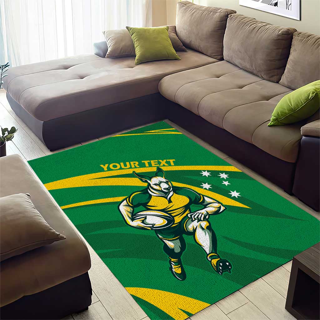 Personalized Australia Rugby Champion Area Rug Wallabies Mascot with Sporty Style