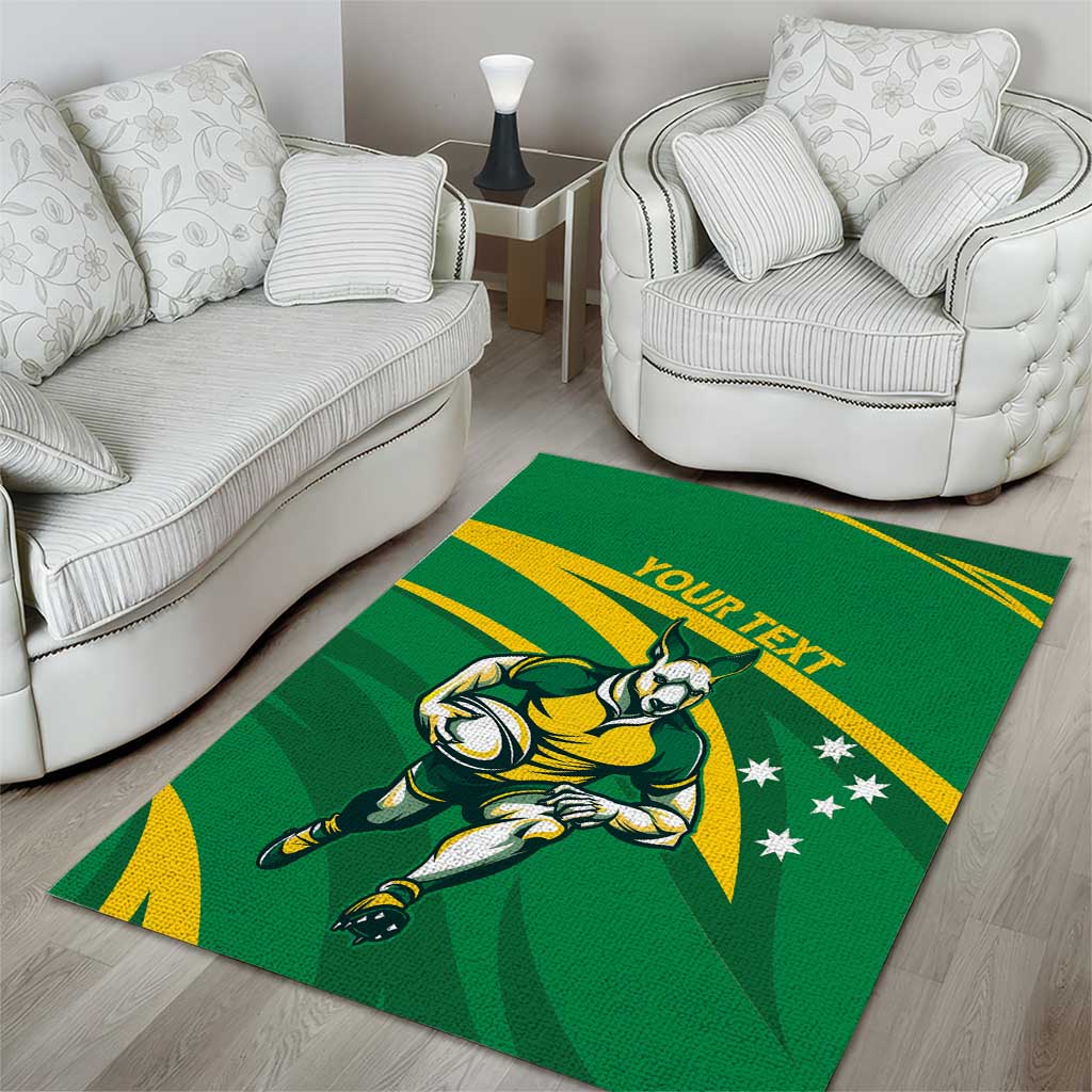 Personalized Australia Rugby Champion Area Rug Wallabies Mascot with Sporty Style