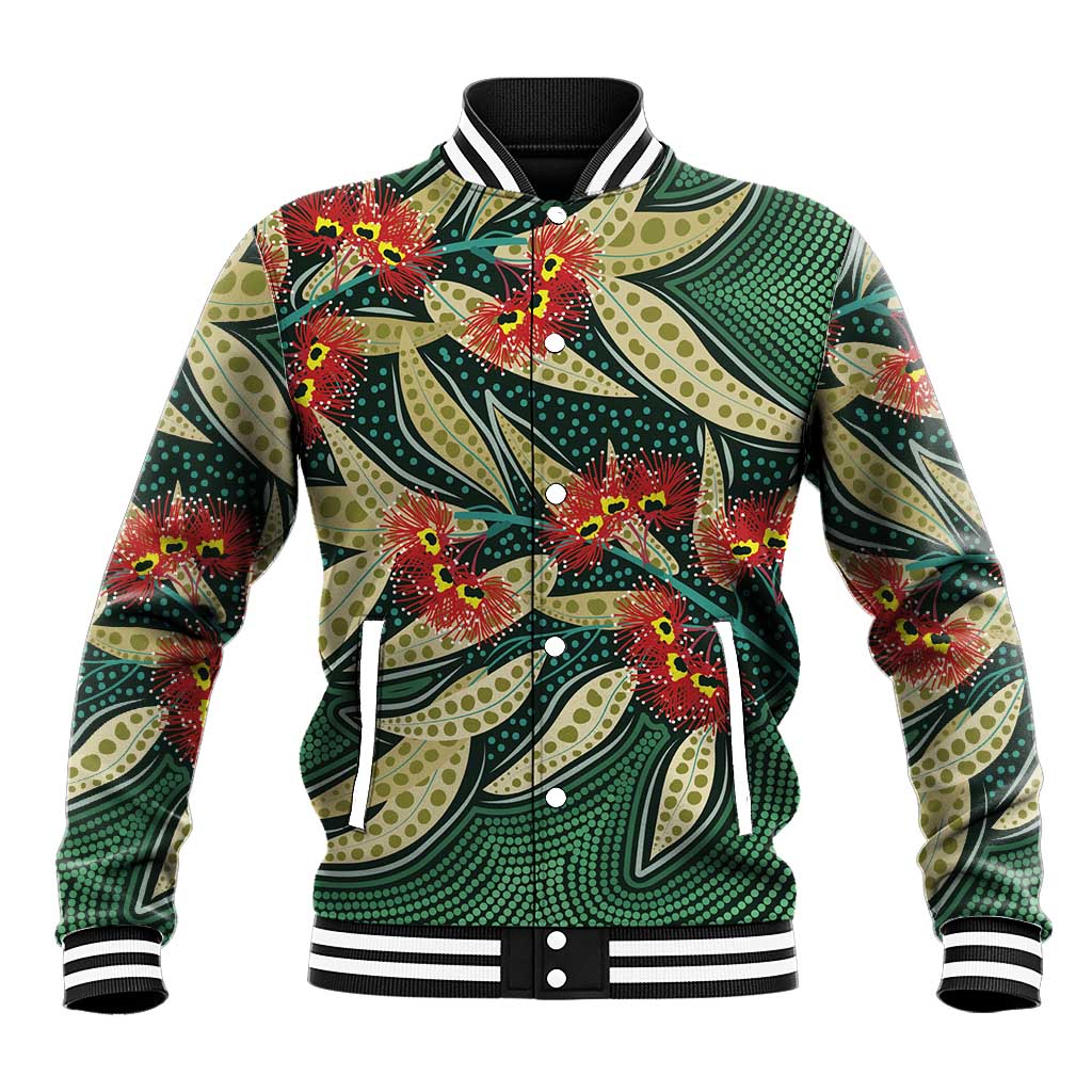 Australian Native Eucalyptus Plant Baseball Jacket Aboriginal Dot Art