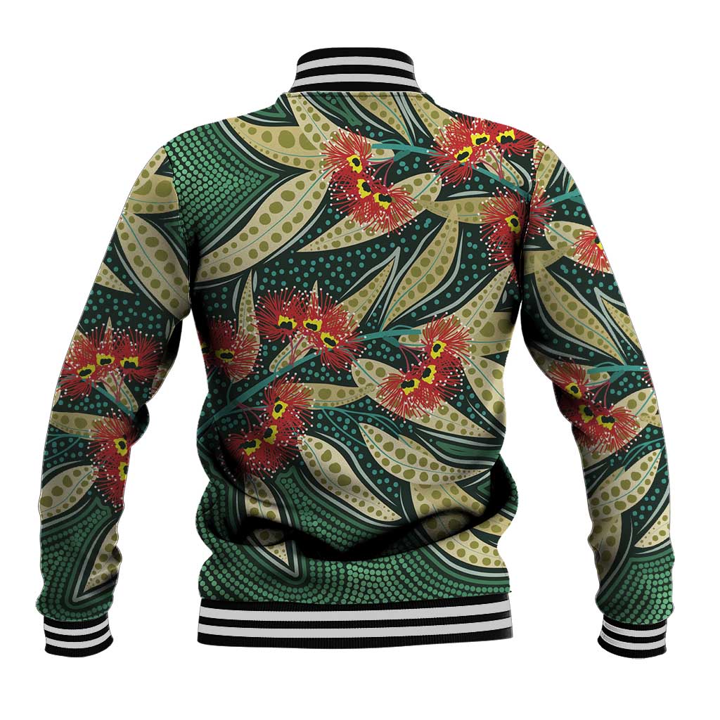 Australian Native Eucalyptus Plant Baseball Jacket Aboriginal Dot Art