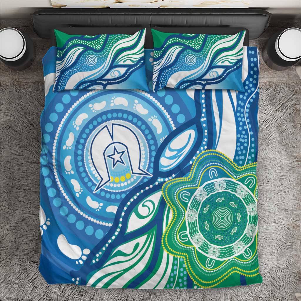 Torres Strait Islander Bedding Set Aboriginal Blue Art