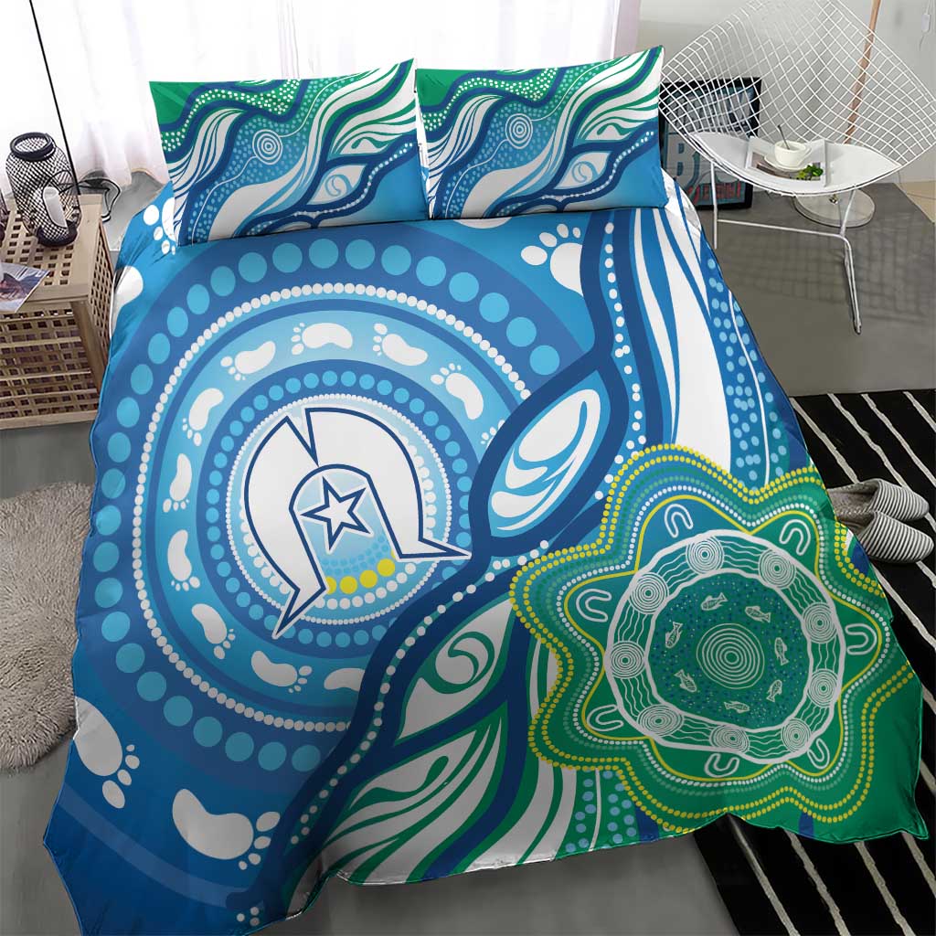 Torres Strait Islander Bedding Set Aboriginal Blue Art