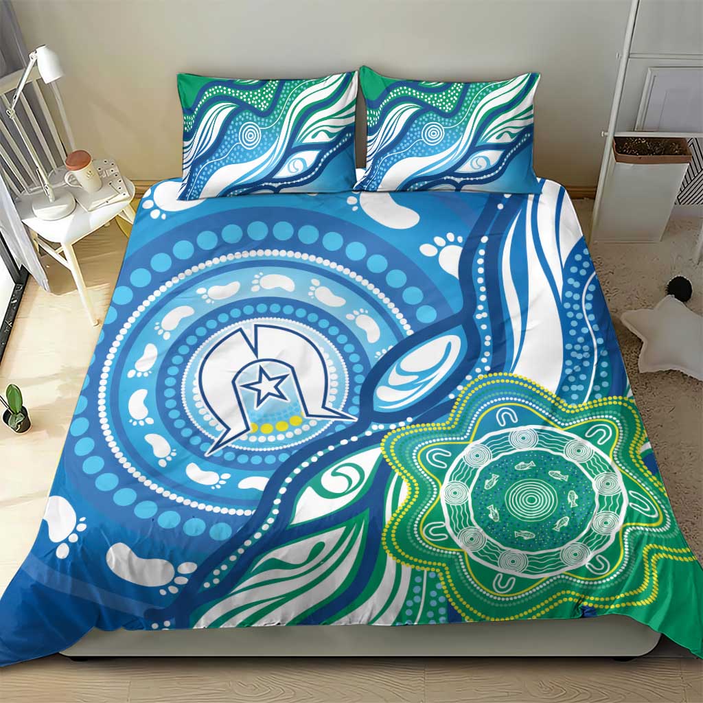 Torres Strait Islander Bedding Set Aboriginal Blue Art