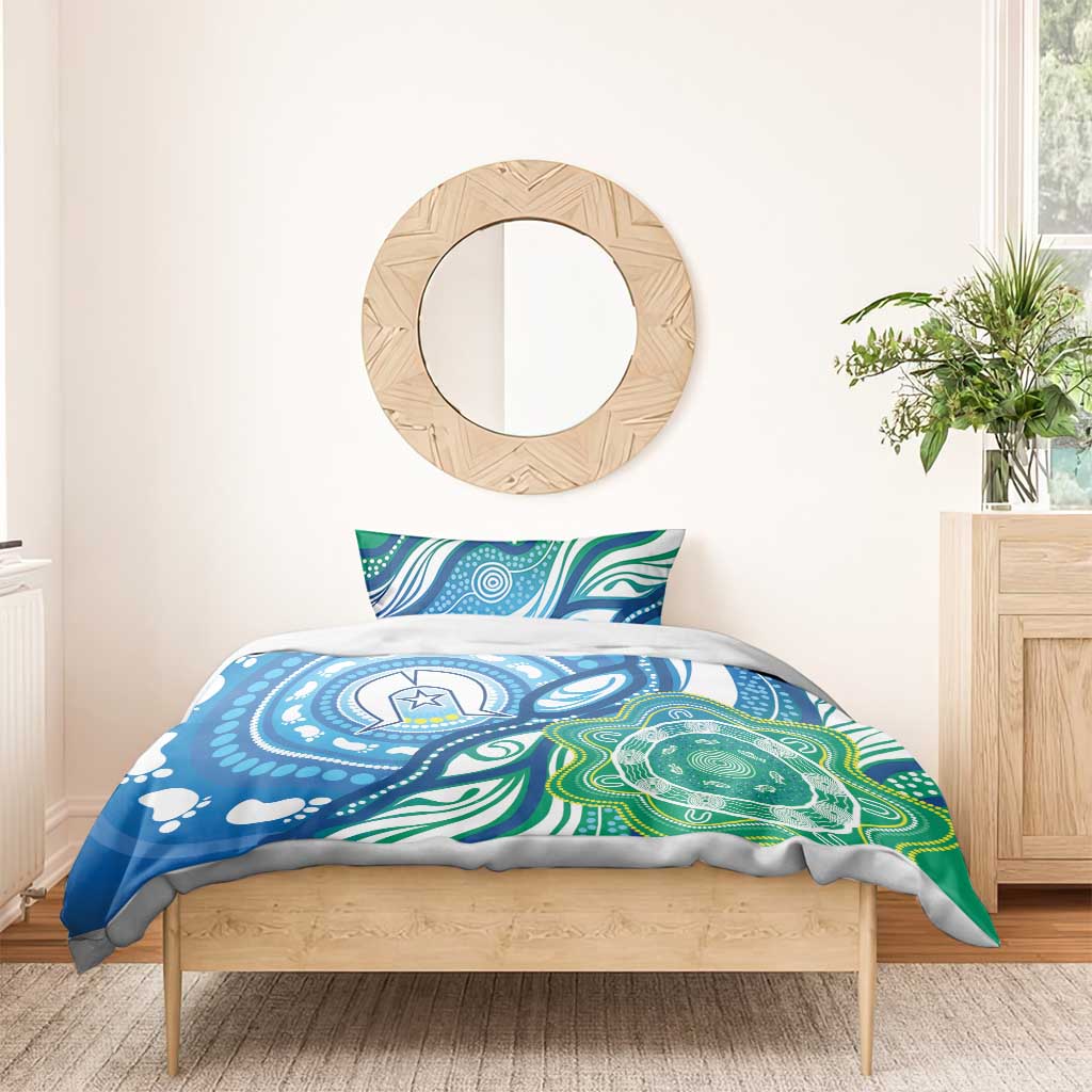 Torres Strait Islander Bedding Set Aboriginal Blue Art