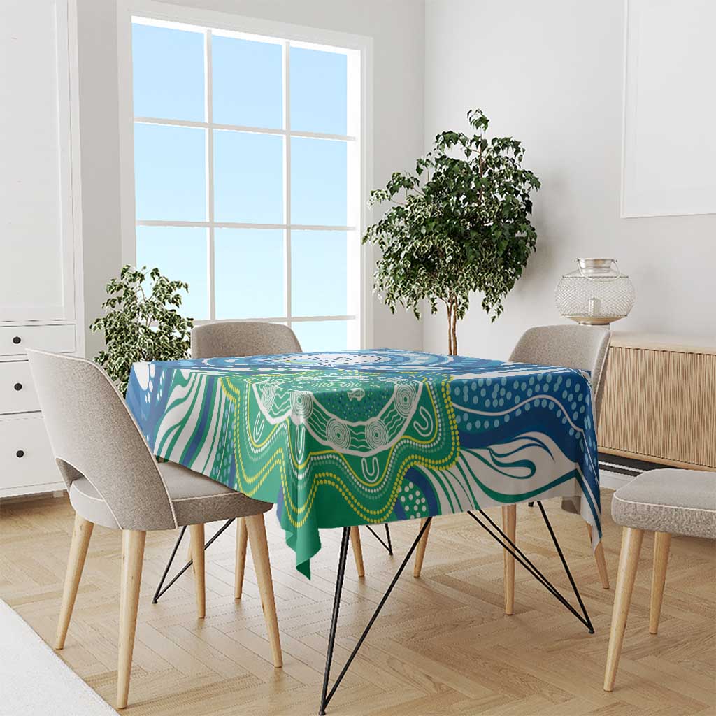Torres Strait Islander Tablecloth Aboriginal Blue Art