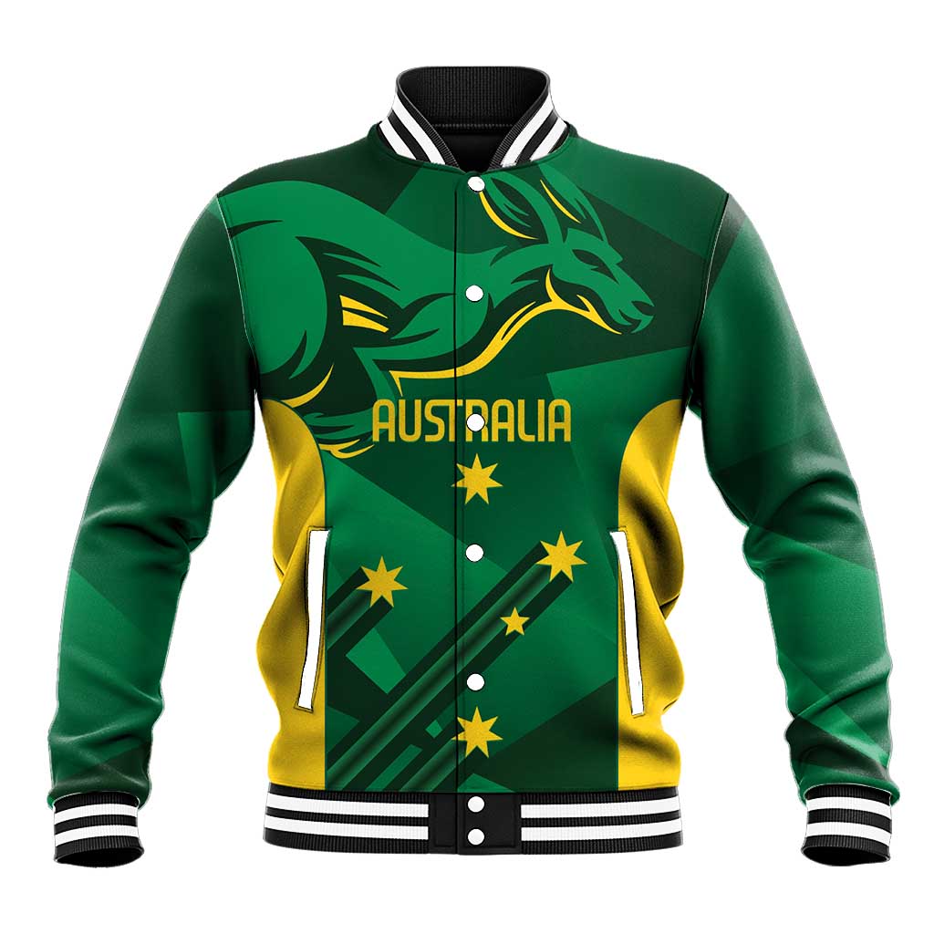 Australia Kangaroo Custom Baseball Jacket Aussie National Color Sporty Pattern