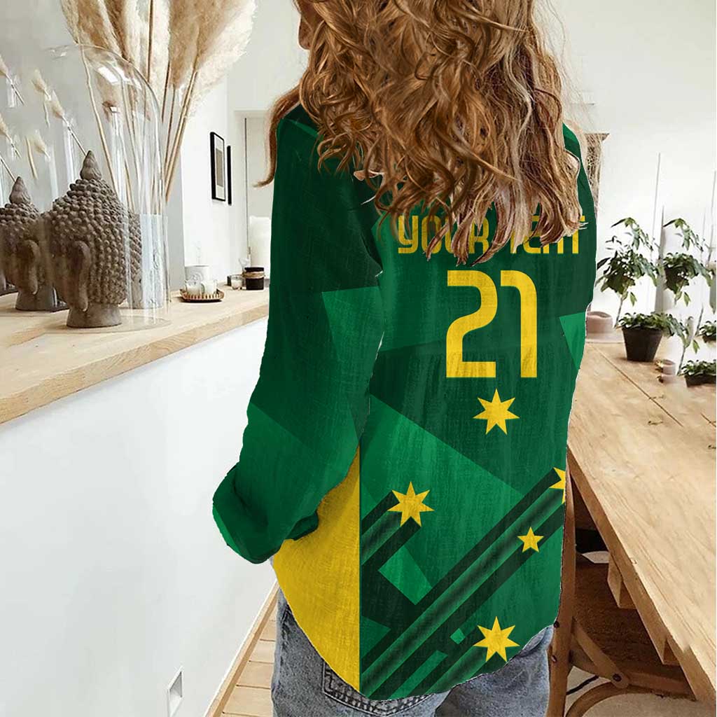 Australia Kangaroo Custom Women Casual Shirt Aussie National Color Sporty Pattern