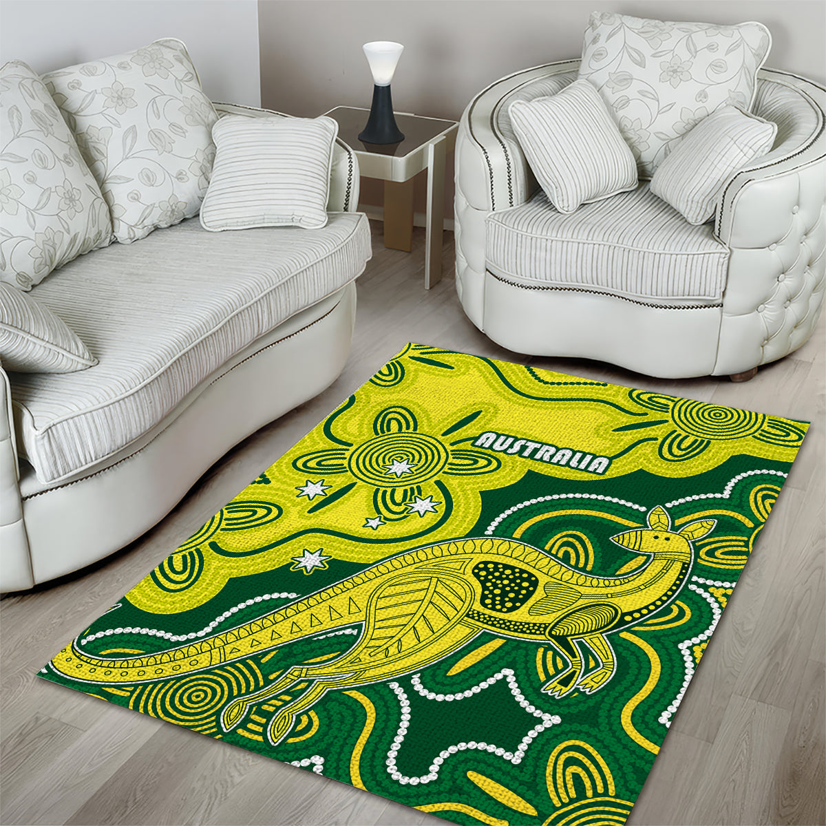 australia-cricket-area-rug-go-aussie-world-cup-2023-aboriginal-style-unique