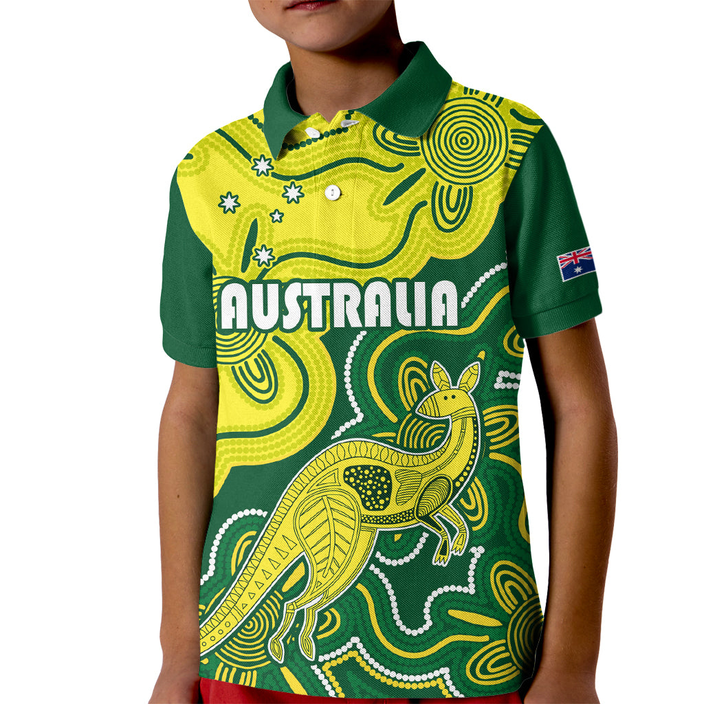 australia-cricket-kid-polo-shirt-go-aussie-world-cup-2023-aboriginal-style-unique