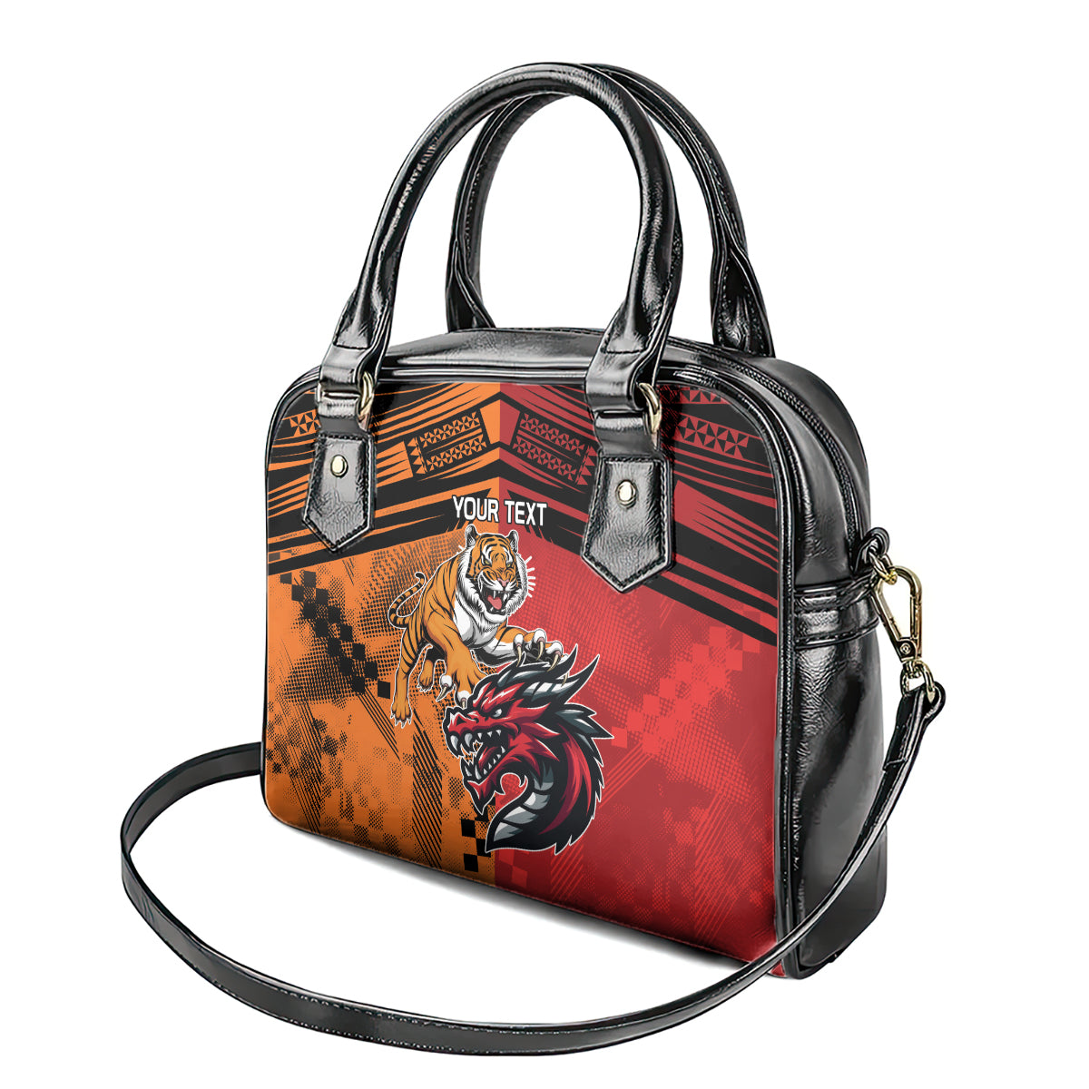 Custom Dragons and Tigers Shoulder Handbag Rugby Mascot With Sporty Style