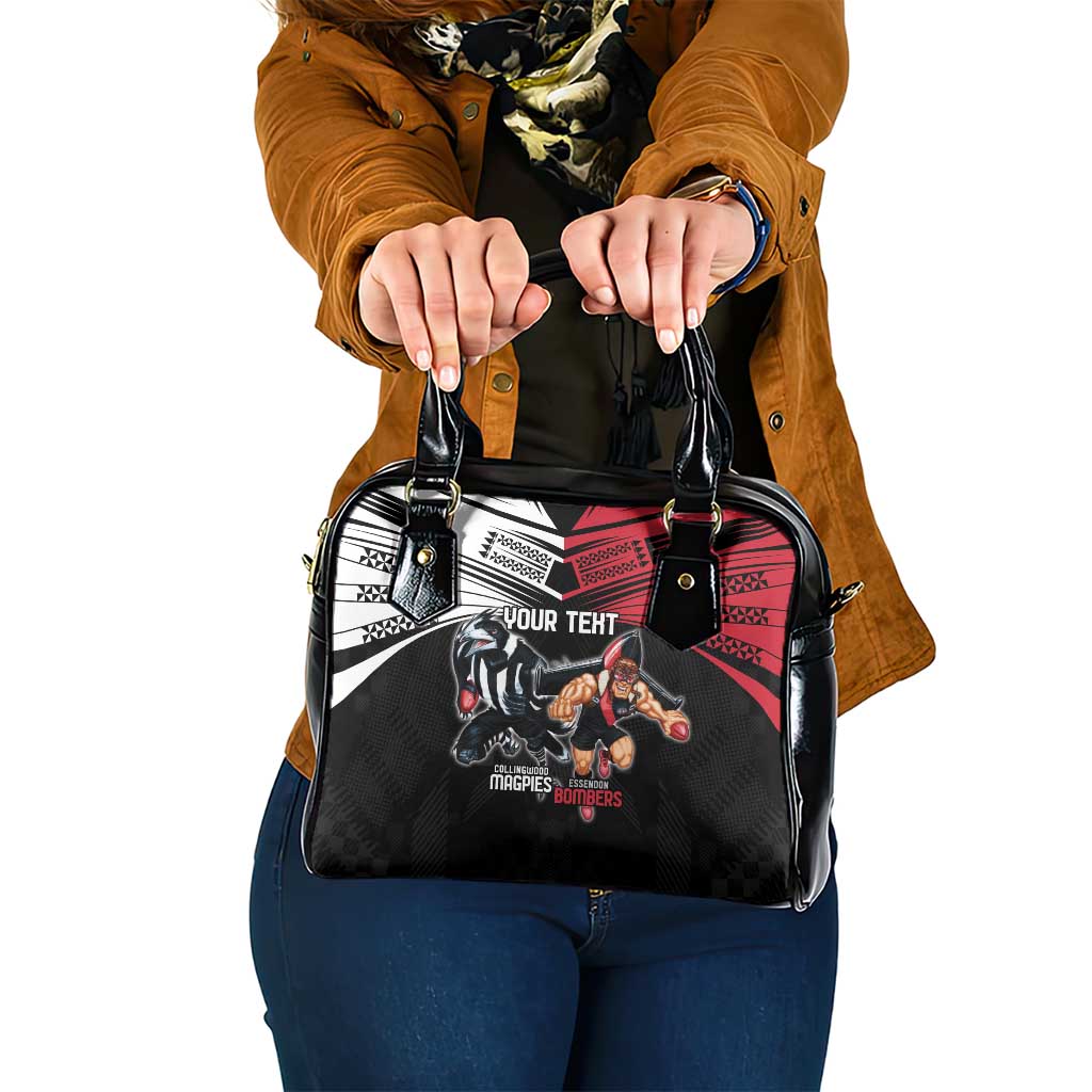 Custom Essendon and Collingwood Shoulder Handbag Together Sporty Style