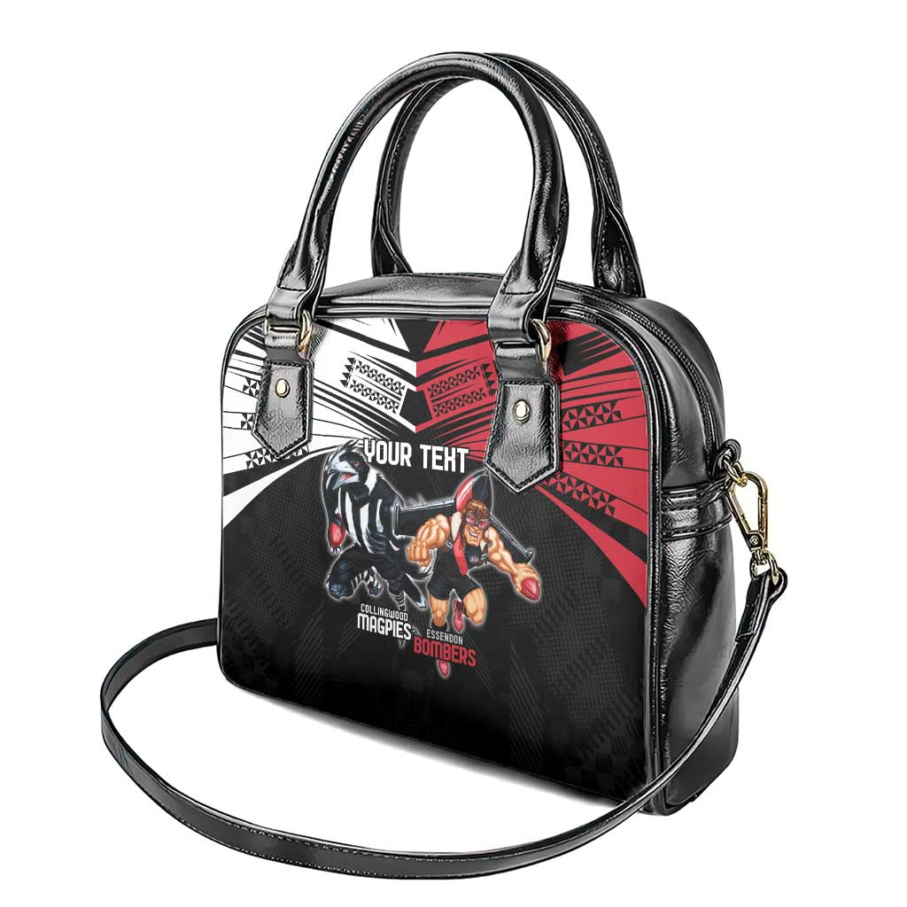 Custom Essendon and Collingwood Shoulder Handbag Together Sporty Style