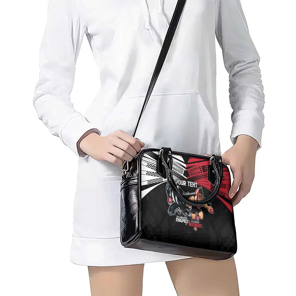 Custom Essendon and Collingwood Shoulder Handbag Together Sporty Style