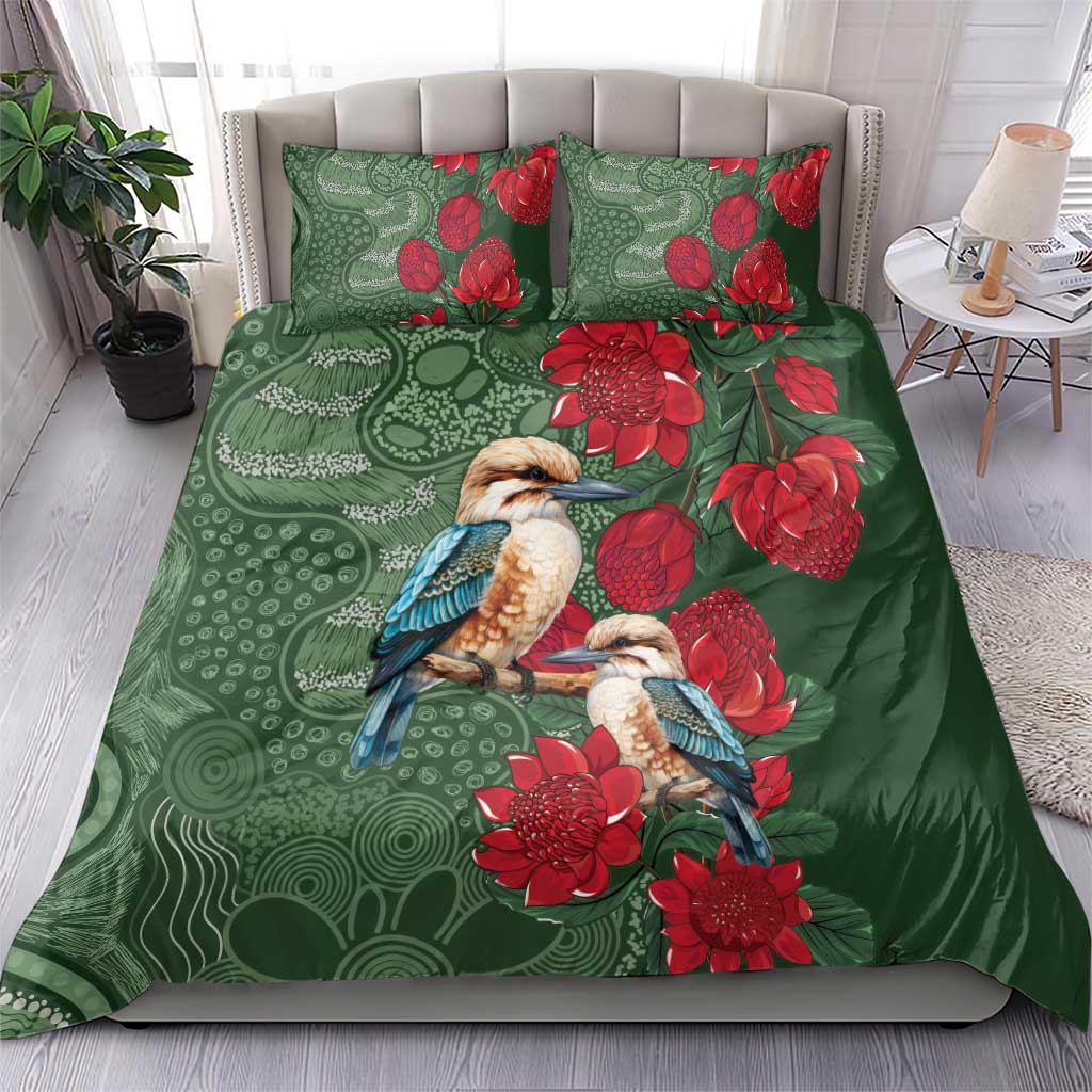 Kokaburra and Waratah Bedding Set Aboriginal Art