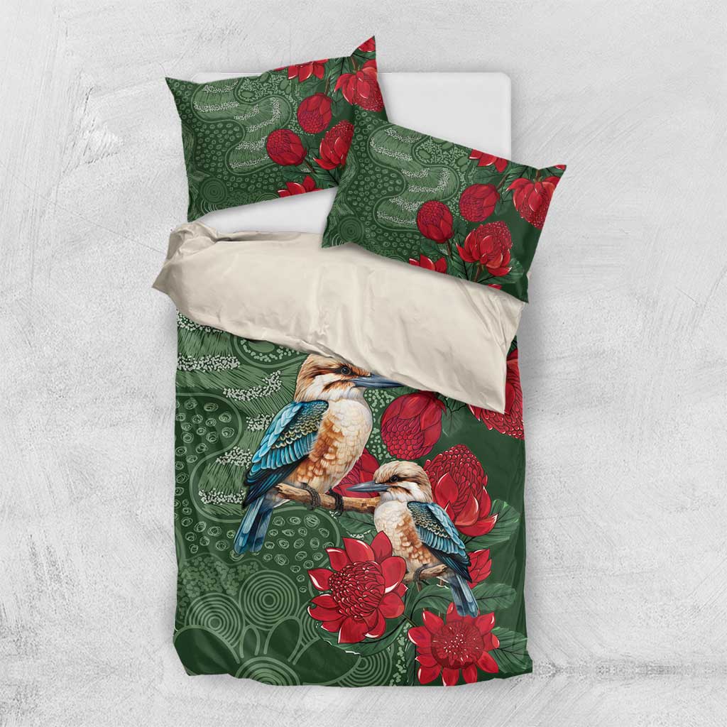 Kokaburra and Waratah Bedding Set Aboriginal Art